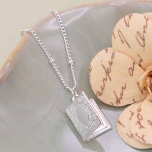 Secret Diary Silver Book Locket Necklace