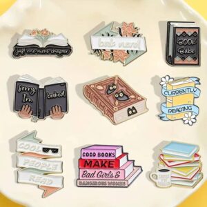 Random Reading-Themed Enamel Pins – Book Lover Gifts