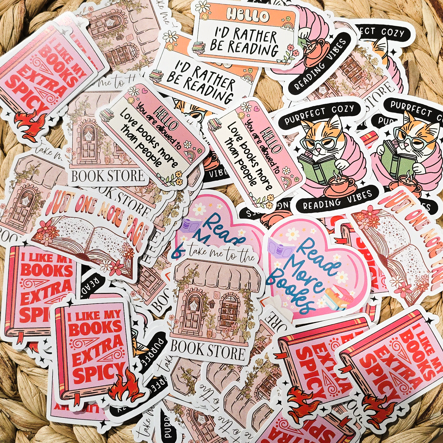 Books / Reading Assorted Small 2" Vinyl Stickers