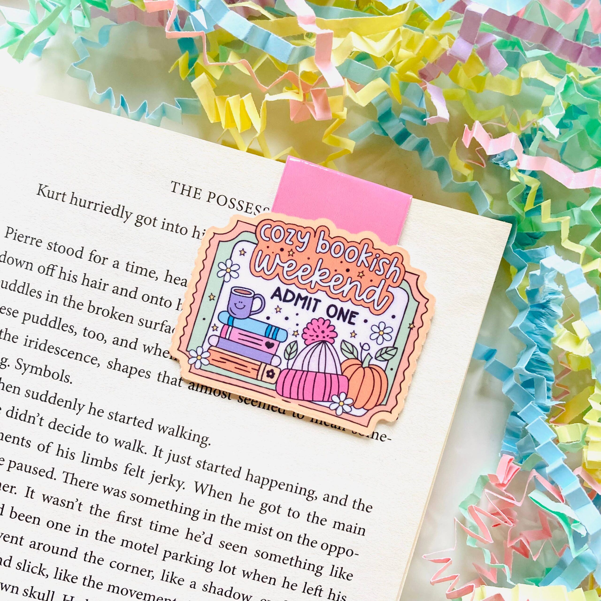 Cozy Bookish Weekend Magnetic Bookmark