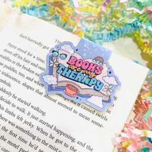 Books are my therapy magnetic bookmark