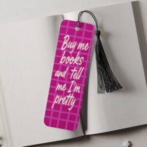 Neon Buy Me Books Aluminum Metal Bookmark