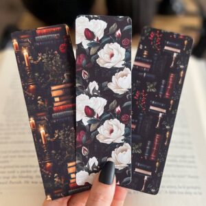Dark Floral Bookmark Set, Dark Academia