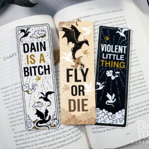 Fourth Wing Bookmark, 6" 4th Wing Quote Bookish Accessories