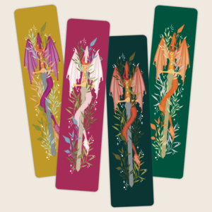 Floral Dragon Sword 2x8 Bookmark | Fantasy Bookmark