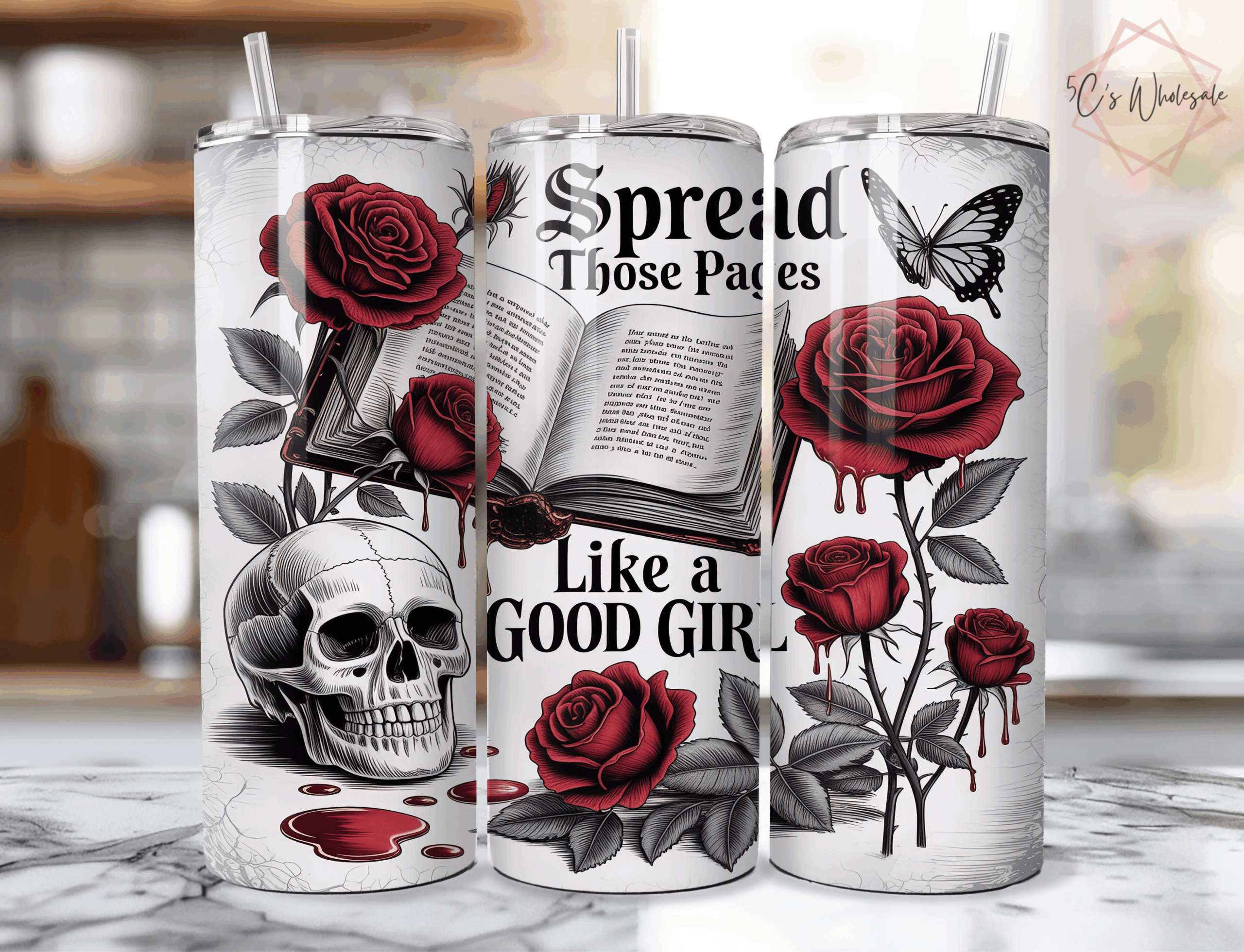 Gothic Fantasy Book Tumbler